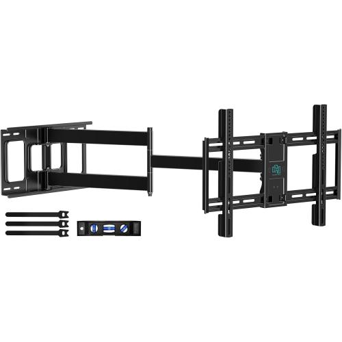 Long Arm TV Wall Mount for 42-80 inch TVs, Full Motion with 43 inch Extension Articulating Arms, Swivel and Tilt TV Bracket, Holds up to 110 lbs, Max VESA 600x400mm
