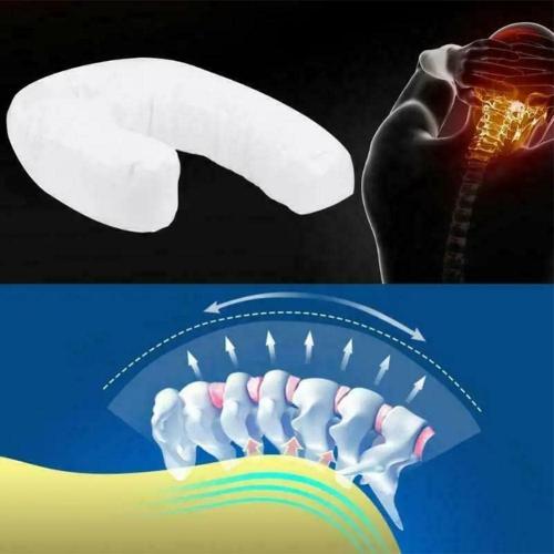 J-Shaped Side Sleeping Pillow with Ear Hole, Ergonomic Side Sleeper Neck Pillow for Neck and Shoulder Pain, Memory Foam Support, Perfect for Side Sleepers, Pregnancy & Hip, Back, Sciatica Relief