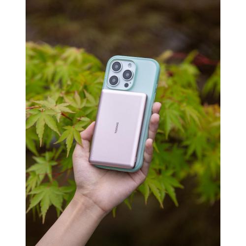 TORRAS 360 Magnetic Stand for iPhone 16 Pro Max Case[Fit for MagSafe][Camera Control Button][Mil-Grade Protection] Slim, Rotatable Kickstand, Translucent Mint Green 6.9, Ostand OFitness Series