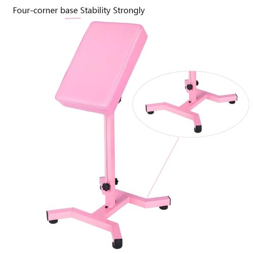 Pink Tattoo Arm Rest, HUOXOU Tattoo Armrest Stand, Four-corner base Stability Strongly, Adjustable Height, Thicken Soft Sponge Pad, Quick Installation Armrest Tattoo