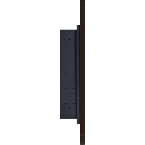 Oil Rubbed Bronze Oval Recessed Bathroom Medicine Cabinet with Mirror Stainless Steel Metal Framed Oblong Pill Shaped Bathroom Cabinet with Mirror 16x33''