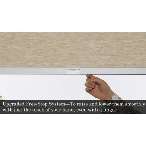 Persilux Cordless Shades for Windows, Light Filtering Roller Blinds for Windows (Cream 33 W x 72 H) Natural Woven Fabric Free-Stop Thermal Insulation Privacy Roller Window Blinds for Windows, Home