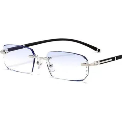 Non Prescription Glasses Clear Lens for Men Rimless Lightweight Eyeglasses Flim Blue Light Blocking Glasses