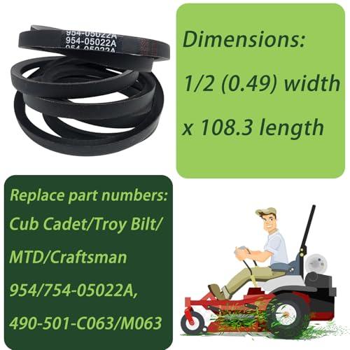 954-05022A Deck Belt 1/2x108 for Cub Cadet XT1 LT46 XT2 Craftsman T240 MTD