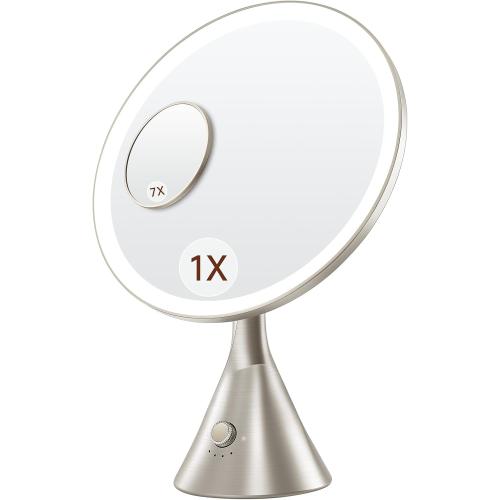 Lighted Makeup Mirror with Magnification Electric Plug in, 7X Magnifying Lighted Vanity Makeup Mirror with Led Lights