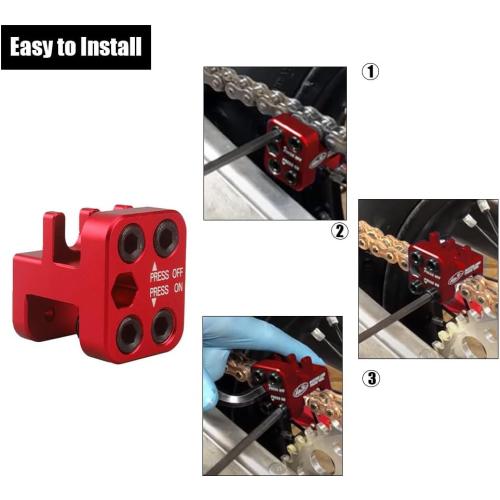 Master Link Press Tool For Drag Specialties Motorcycle ATV 520 525 530 Bike Chain Tool Motorcycle Chain Tool Motorcycle Chain Rivet Tool(RED)