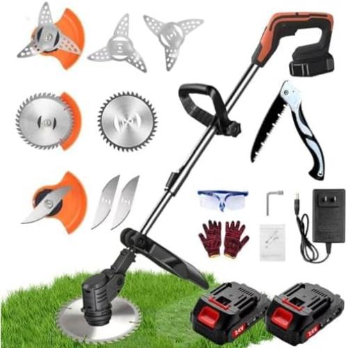Cordless Weed Wacker, Electric Weed Wacker with 24V 2.0Ah Battery and Charger