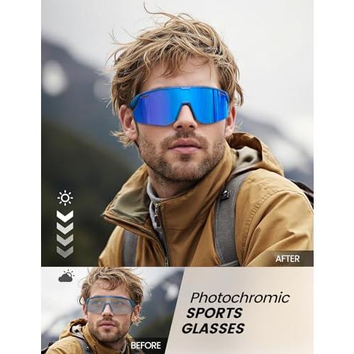 Lamicall Photochromic Sports Sunglasses for Men Women