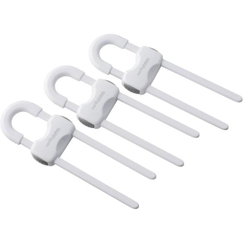 (2pc)Toddleroo by North States - Sliding Cabinet Locks for Baby Proofing: Child Proof Cabinet Locks - 3 Pack - White