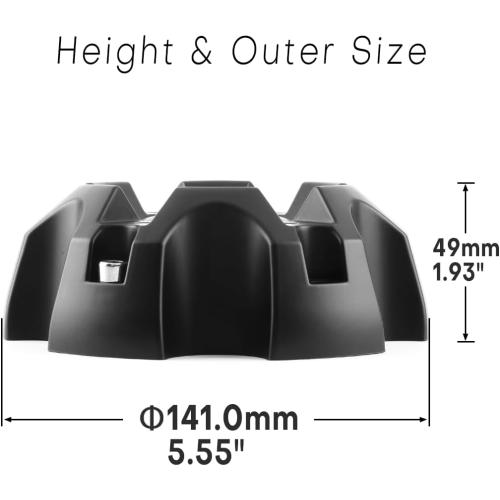 5.55in Wheel Center Caps for Ballistic Center Hubcaps, 4 Pack Black Center Cover Replacement, 6 lugs