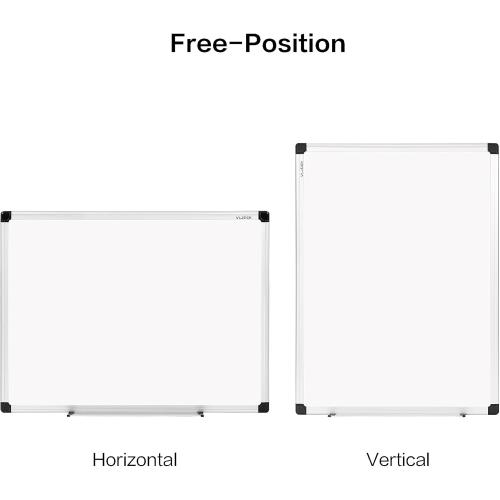 VUSIGN Magnetic White Board 36 x 48 with 1 Dry-Erase Eraser, 2 Multicolor Marker, 4 Magnetic Pins, Sliver Reinforced Aluminum Frame for Office, Home, School