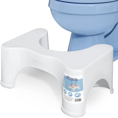 Squatty Potty The Original Bathroom Toilet Stool Height, White, 9 Inch (Pack of 1)