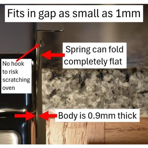 TrueGem Stove Gap Covers - 25.4, Black, Stainless Steel