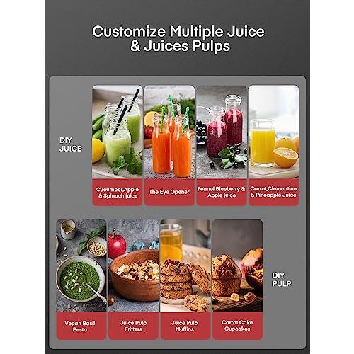 Juicer Machines, Juilist 3 Wide Mouth Juicer Extractor Max Power 800W, for Vegetable and Fruit with 3-Speed Setting, 400W Motor, Easy to Clean, Red