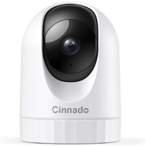 Cinnado Security Camera Indoor-2K 360° WiFi Cameras for Home Security，Pet/Dog/Baby Camera with Phone app, 2-Way Audio, Night Vision, 24/7 SD Card Storage, Works with Alexa & Google Home (2.4Ghz)-D1
