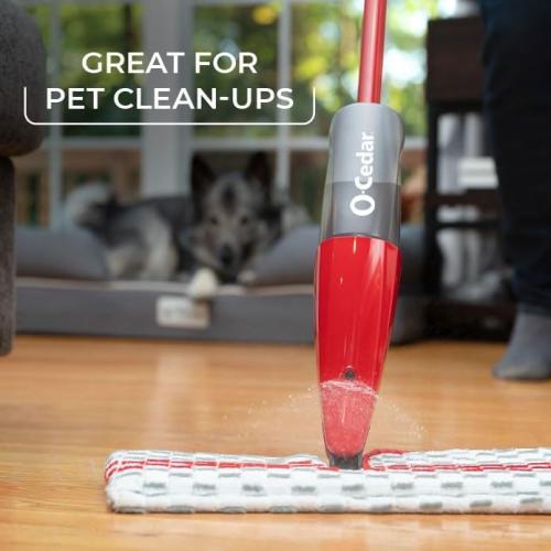 O-Cedar ProMist MAX Microfiber Spray Mop Removes 99% of Bacteria with just Water, Features 1 Extra Refill