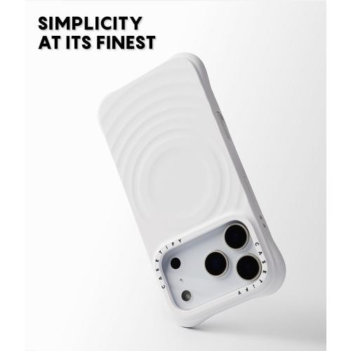 CASETiFY for iPhone 17 Pro Case - Ripple Compatible with MagSafe White | Silicone | Wave Textured | 6.6 ft. 2X Military Grade Drop Protection | White
