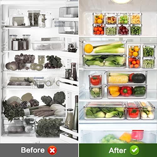 ZIJUND 14 Packs Fridge Organizers and Storage, Refrigerator Organizer Bins
