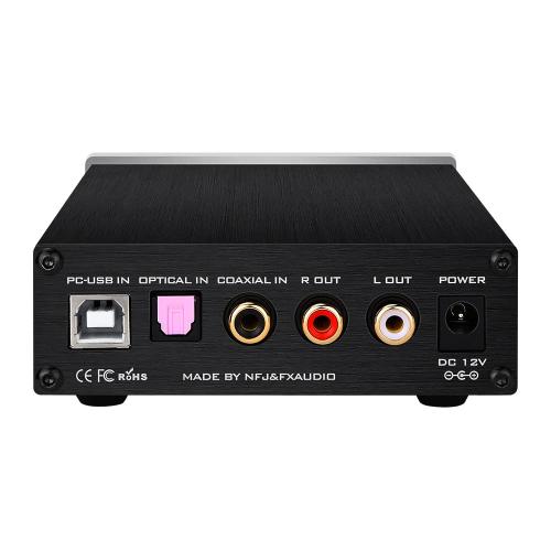 FX-Audio DAC-X6 Mini HiFi 2.0 Digital Audio Decoder DAC Input USB/Coaxial/Optical Output RCA/Headphone Amp 24Bit/96KHz DC12V(Silver)
