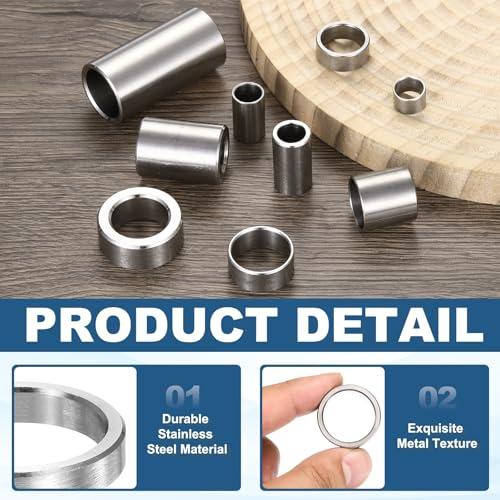 MECCANIXITY 4pcs M20 Metal Spacers, M20 IDx25mm ODx5mm Length Stainless Steel Spacer Round Unthreaded Standoff Bushing Plain Finish for Screw Bolts, Silver 20x25x5mm