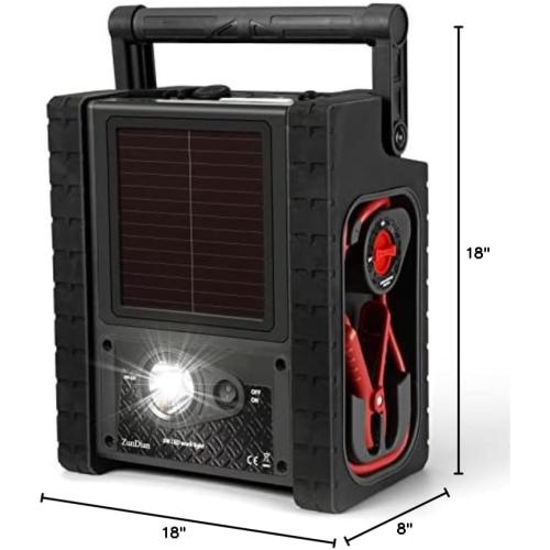 2000A Car Battery Jump Starter with Air Compressor 12V Battery Jumper Box Car Start Booster Up to 10L Gas/8L Diesel Engines with 400W AC Inverter, LED Light