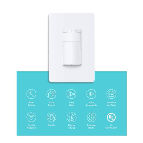 Kasa Smart Motion Sensor Switch, Dimmer Light Switch, Single Pole, Needs Neutral Wire, 2.4GHz Wi-Fi, Compatible with Alexa & Google Assistant, UL Certified, No Hub Required(ES20MP2) White 2-Pack