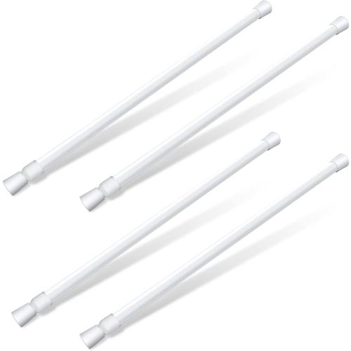 White set of 4 Fabbay Window Security Bar Adjustable Sliding Glass Door Lock Security Stick for Door with Rubber Tips, 23.62-39.37 Inch in Length(White, 4 Pieces)