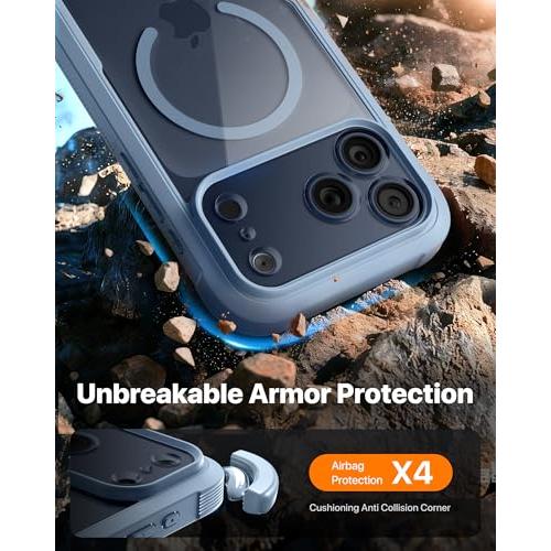 Diaclara Magnetic & Screen Protector for iPhone 17 Pro Max Case,Blue