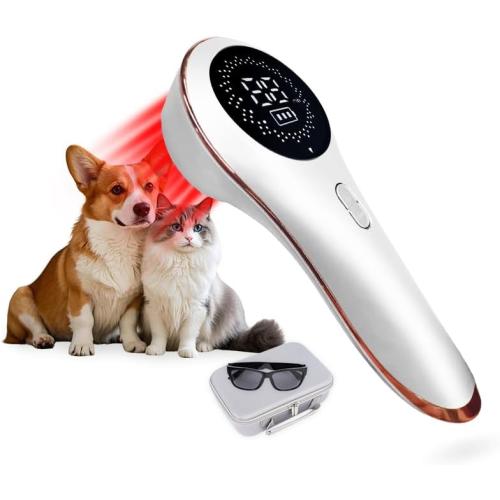 Red Light LLLT Cold Laser Therapy for Pet Dogs Cats Horses Vet, Near Infrared Light Therapy Device for Muscle & Joint Pain Relief Wound Healing Care Reduces Inflammation with Upgrade Protective Cover