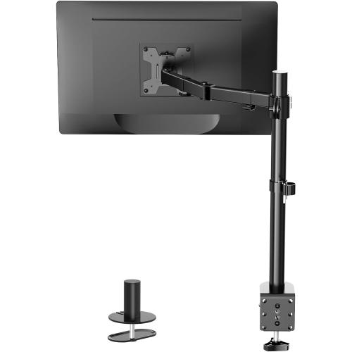 WALI Single Monitor Mount, Single Monitor Arm Desk Mount,Desk Monitors Stand, Holds Screen Up to 32inch, 22lbs, Adjustable Mount with C-CLAMP Designed for Home Office Application(M001), Black