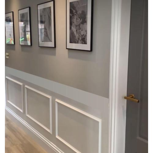 Premade Wall Molding Kit, Ready to Assemble Wainscoting Panels, Installed with Glue, Pre-Cut Molding Trim for Interrior Wall, DIY, (4 Frames, NOT Peel and Stick)