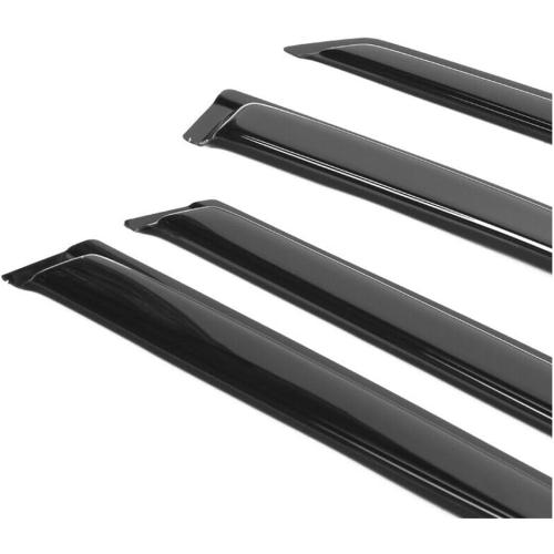 BLACK AND RED Window Visors Rain Sun Vent Guard 4pc Set Acrylic Left Right for Chevy for Traverse 2009-2017