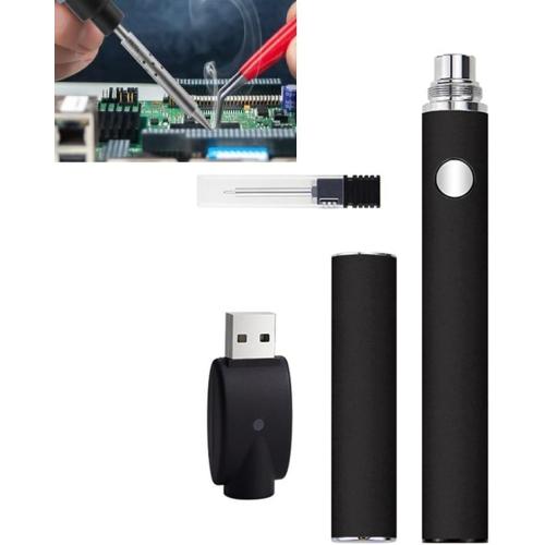 Cordless Soldering Iron Pen With Cap, 3 Speed 2.7V/3.4V/4.2V With Adjustable Temperature And 650MAh Battery Portable For Electronics Repair(black)