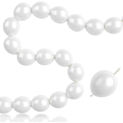 Pearl White Linking Balloons,100pcs 6 Inch Quick Link Long Balloons for Tying Balloon Arch,Tails Balloon Wall,for Wedding Anniversary Engagement Birthday Baby Shower Graduation Party Decorations