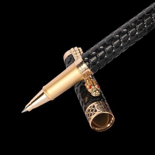 Stunning Luxury Rollerball Pen with 24K Gold Trim,Switzerland Tip with Black Ink Refills, Perfect Roller Ponit Pen Gift Set for Men Women, Fancy Writing Set for Business,Black