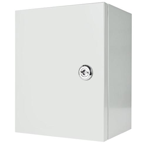 Color Grey Outdoor Electrical Box Waterproof, NEMA 4 Steel Enclosure Box with Mounting Plate, Wall Mounted Lockable Electrical Junction Box for Indoor/Outdoor (12x10x6)