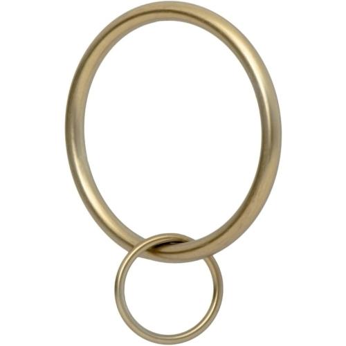 Ivilon Drapery Eyelet Curtain Rings - 2 Ring Loop for Hook Pins, Set of 14 - Warm Gold