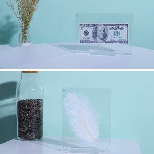 5x7 Acrylic Picture Frame Clear Double Sided Magnetic Picture Frameless Desktop Display Photo Frame with Stand Best Gift for Family, Baby, Friend