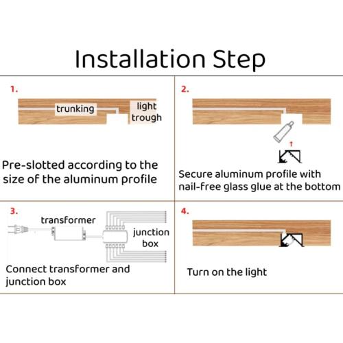 10 Pack 3.3ft/1 Meter Invisible Recessed YW-Shape LED Aluminum Channel System with Milky Cover& End Caps, Suitable for 6mm LED Strip Light Installations (Gold, 10 Pack)