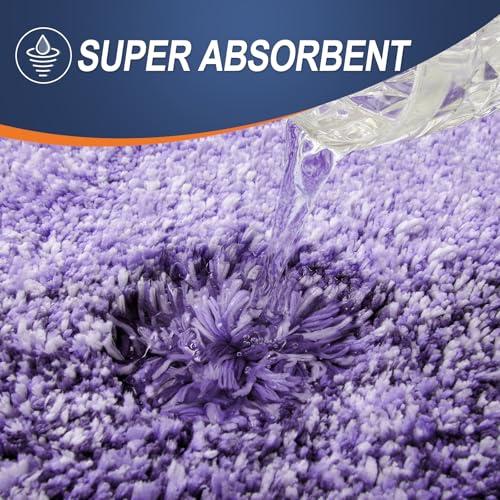 OLANLY Bathroom Rugs Sets 4 piece, Soft Microfiber Absorbent Bath Mat | Violet, U-Shaped Contour Toilet Mat and Toilet Lid Cover, Quick Dry, Machine Washable, Toilet Cover and Rug Set for Bathroom