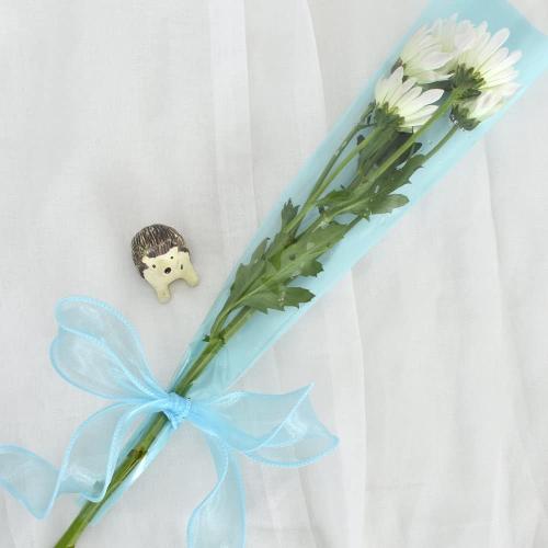 TONIFUL 1-1/2 Inch Wide Light Sky Blue Wired Chiffon Ribbon Sheer Organza Ribbons for Crafts Floral Bouquets Wedding Car Party Decorations Valentine's Day Gift Wrapping Bow Making Tree Wreaths