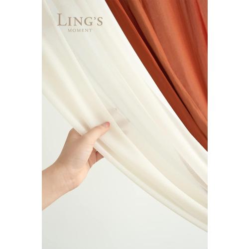 Ling's Moment Fall Artificial Wedding Arch Flowers Kit Pack of 4, 2pcs Hanging Flower Arrangement 2pcs Drapes Ceremony Rose Arbor Backdrop Brunt Orange Terracotta Floral Party Autumn Outdoor Decor