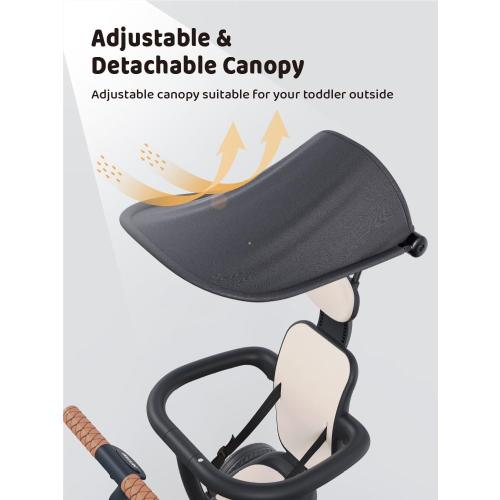 newyoo Tricycle for Toddlers 1-3, Toddler Tricycle with Push Handle and Canopy, Toddler Bike, Birthday Gift and Toys for Girl and Boy, 6 in 1 Baby Trike, Balance Bike, TR009, Dark Grey