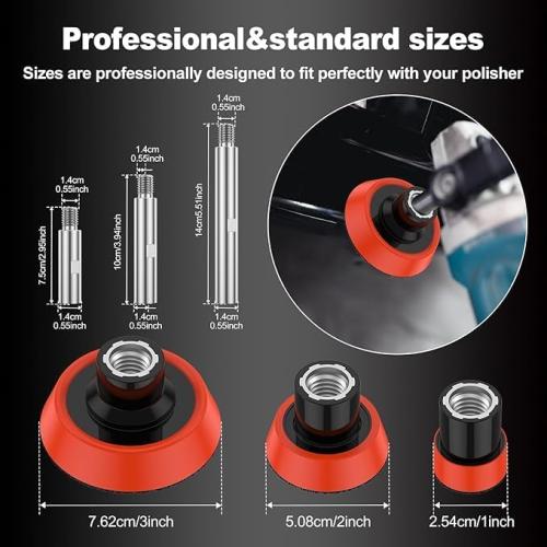 5/8-11 Thread Angle Grinder Extension Shaft Set, Rotary Extension Shaft Set, Angle Grinder Extension Connecting Rod, for Polisher and Angle Grinder Attachments, 3 inch, 3.9 inch, 5.5 inch (A)