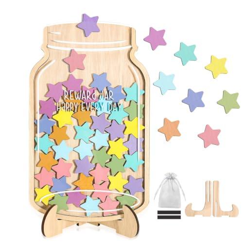 Magnetic Reward Jar, Star Jar Reward System for Kids, Behavior Management Classroom Board Tools, Reward Chart for Kids Students at Home Classroom