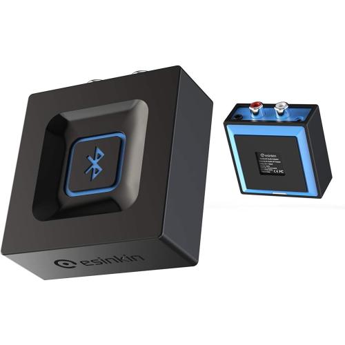 Esinkin Bluetooth Audio Adapter for Music Streaming Sound System | Wireless Audio Adapter Works with Smartphones and Tablets, Bluetooth Receiver for Home Stereo