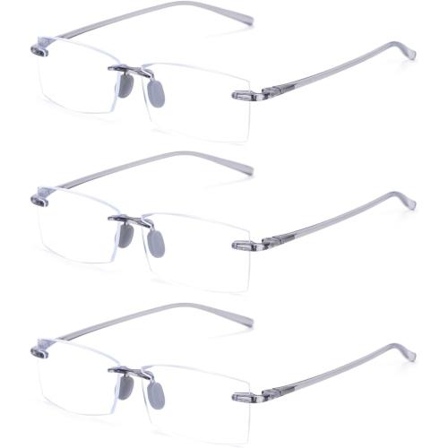 TERAISE Rimless Reading Glasses Comfortable Lightweight Frameless Reader Men Women Blue Light Blocking Computer Eyeglasses