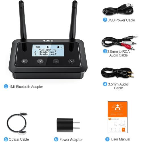 1Mii B03  Bluetooth 5.3 Transmitter Receiver for TV Home Stereo