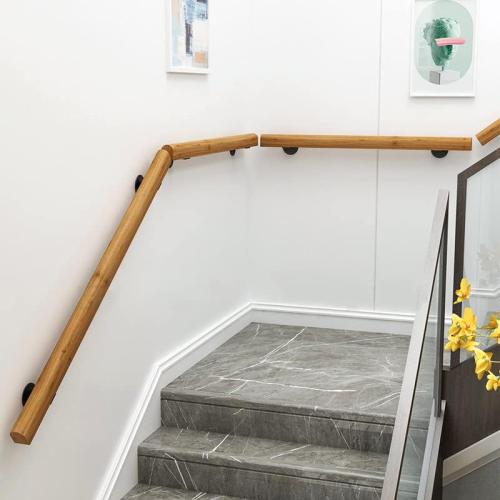 Size 4.5FT Wooden Stair Handrails, Hand Railings for Stairs Indoor Outdoor, Sturdy Safety Wall Mount Support, Non-Slip Staircase Handrail for Home Garden Corridor, Lofts Decking, Kindergarten Guardrail
