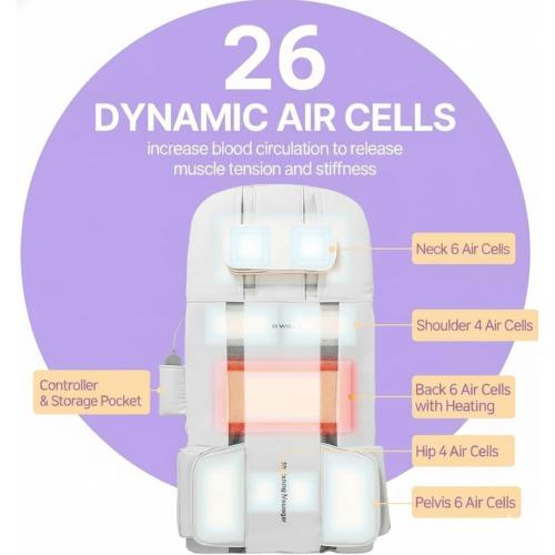 DR. WELL 2026 New, Full Body Stretching Massage Mat 3D Lumbar - Neck, Back, Waist, Hip Relaxation. 26 Powerful Air Cells, 7 Massage Modes & 5 Intensities Levels. Foldable & Portable Mattress.